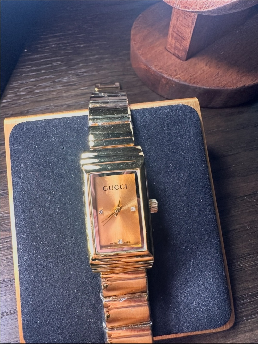Gold-Tone Rectangular Women's Watch